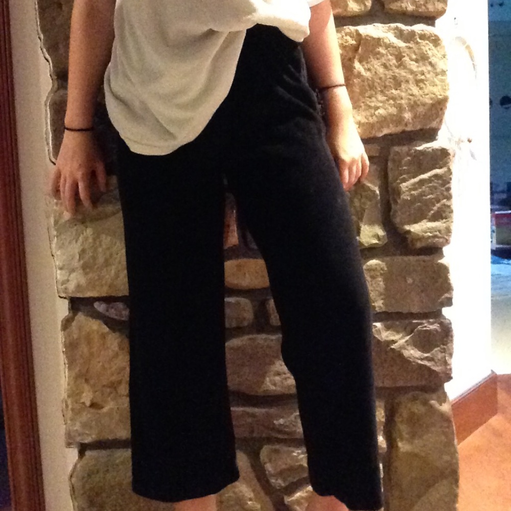 Black velvet sweat pants